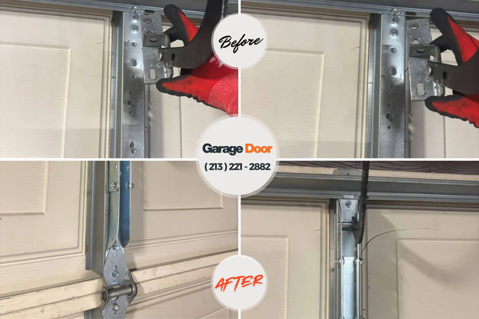 Before and after: garage door repair Plymptonville, PA